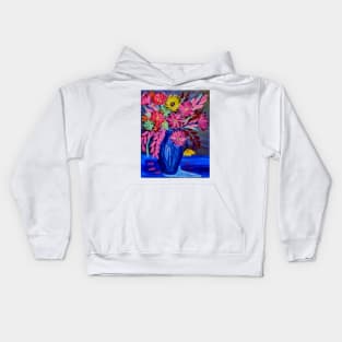 Bright and colorful abstract flowers Kids Hoodie